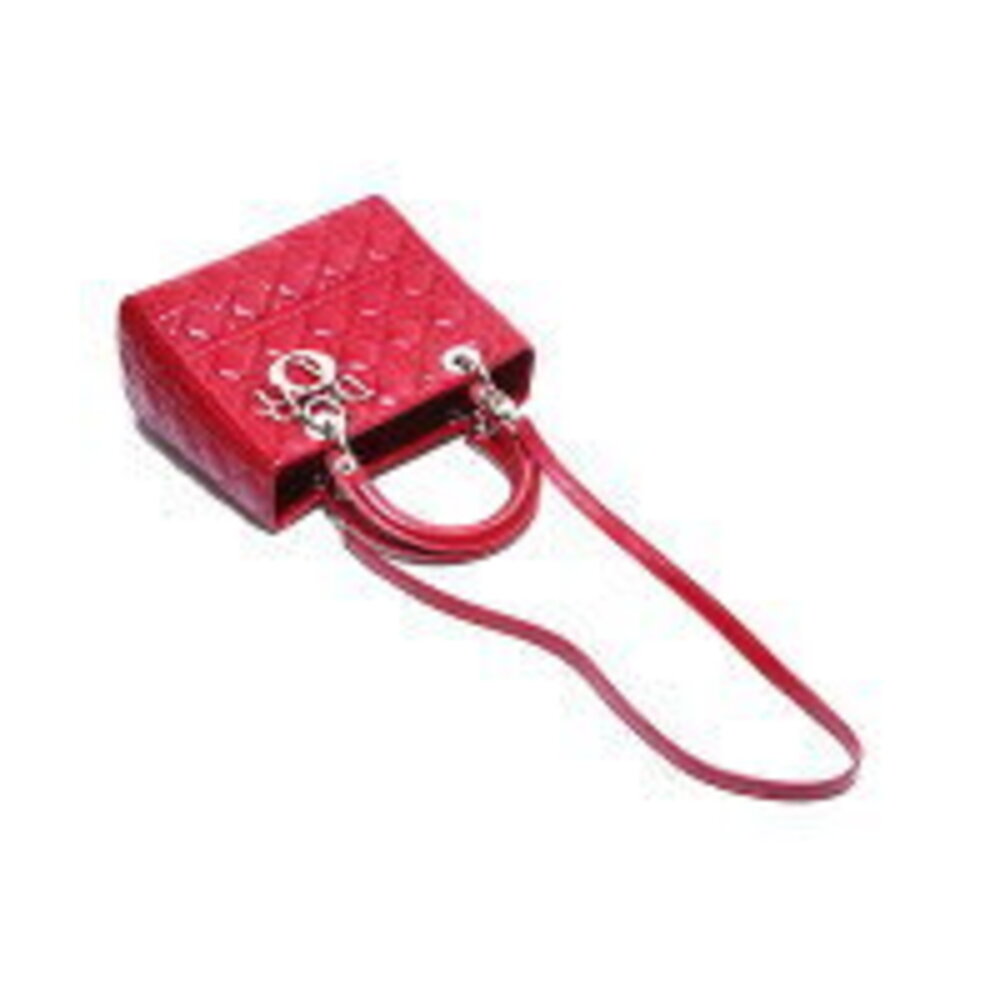 Christian Dior Lady Leather Handbag Red - Picture 9 of 13